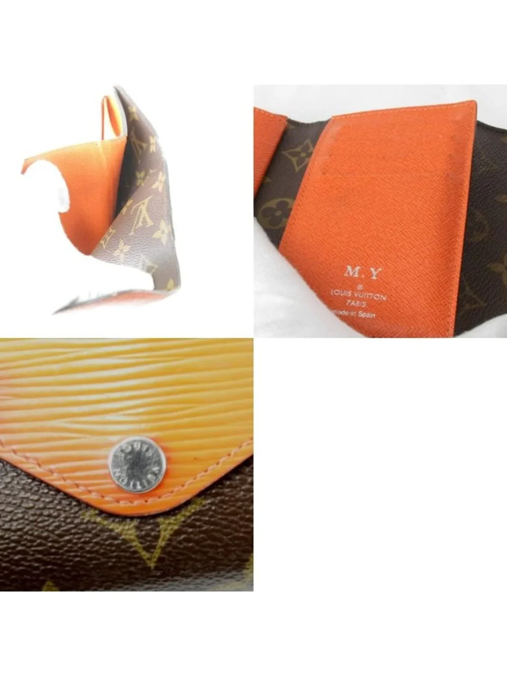 Louis Vuitton Portefeuille Ma Trifold Wallet Monogram Canvas Epi Leather Orange